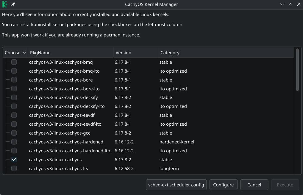 CachyOS Kernel Manager GUI